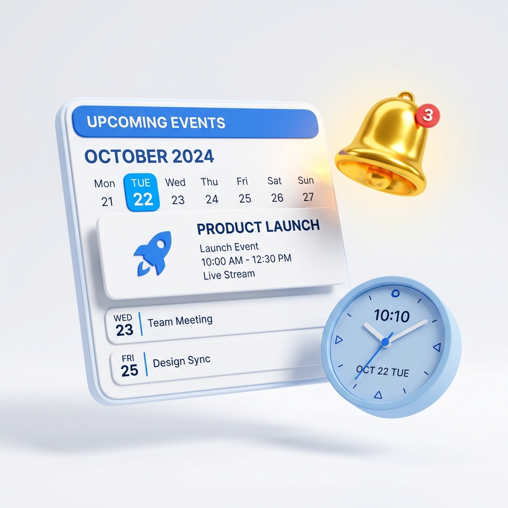 Calendar Bell Clock 3D